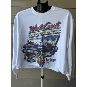 Vintage 1993 West Coast Cropped Long Sleeve Tee – One Size (Est. Women's Large)
